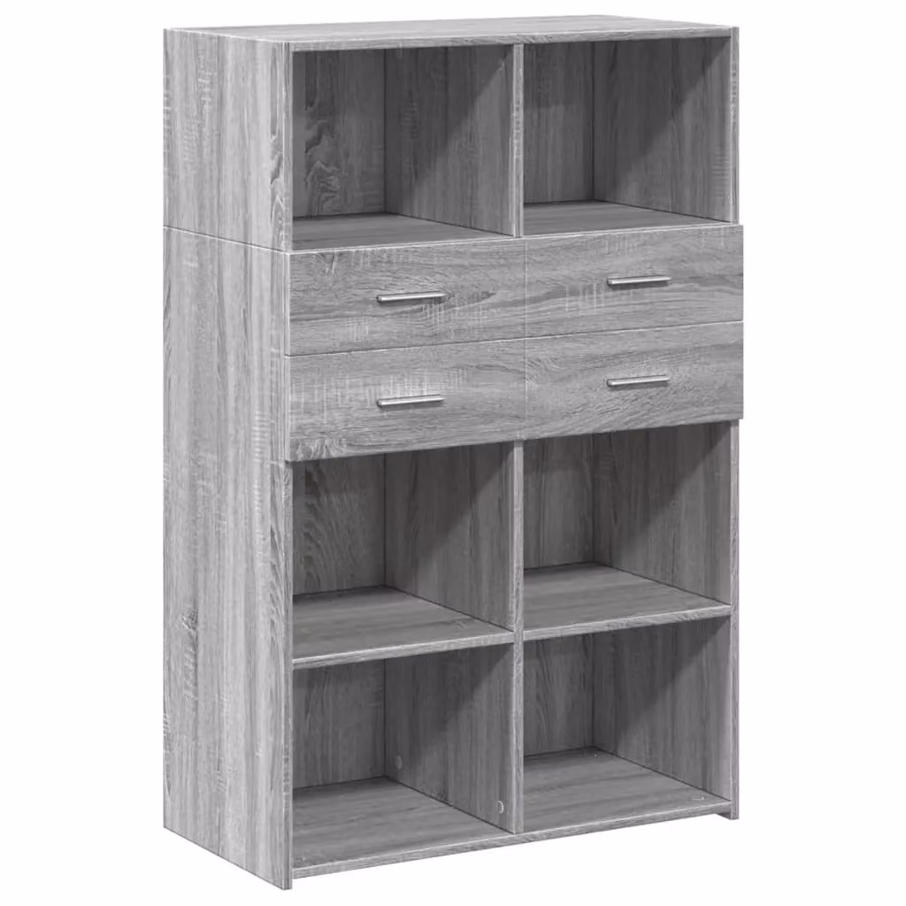 Berkfield Home Grey Sonoma Highboard in Engineered Wood, W/D/H: 80 x 42.5 x 124 cm – 2