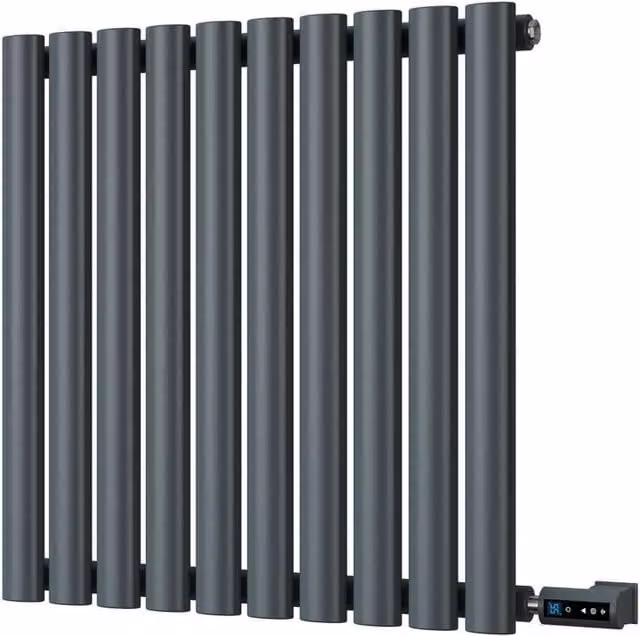 Omeara Anthracite Single Panel Steel Electric Radiator with Feet and WiFi App Control, Width: 58 cm