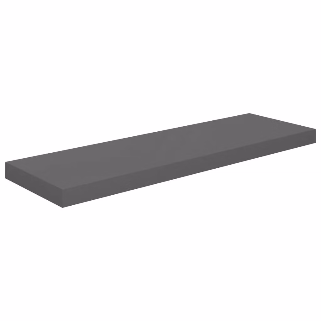Berkfield Home Floating Wall Shelves, 2 Piece Set, High Gloss Grey, W: 80 cm, D: 23.5 cm, H: 3.8 cm – 3