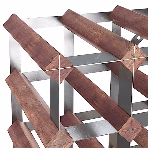 vidaXL Brown Solid Wood Pine Wine Rack for 12 Bottles – 4