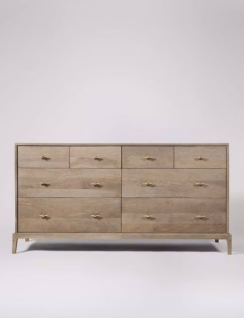 Swoon Verne 8 Drawer Mango Wood Chest in Light Brown