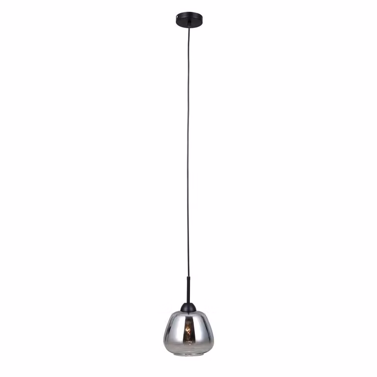Netlighting Felis Slim Height Adjustable Pendant Ceiling Light in Matt Black with Transparent Glass