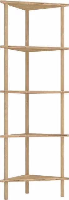 HOMCOM 5-Tier Bamboo Corner Storage Shelf, Freestanding Minimalist Shelving Unit in Brown, W/D/H: 41.5 x 21.5 x 114 cm – 1
