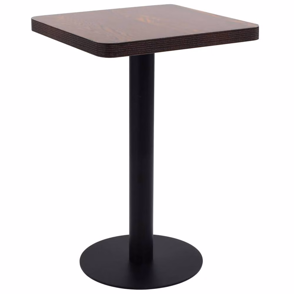 Berkfield Home Elegant Bistro Table in Dark Brown MDF and Metal, W/D/H: 50 x 50 x 75 cm – 2