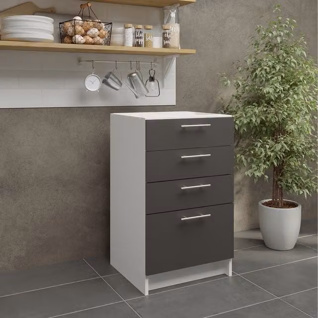 JD Greta Kitchen Base Drawer Unit in Matt Dark Grey