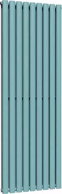 Lux Heat Oval Coloured Vertical Radiator in Caribbean Sea, H 160 cm x W 54 cm