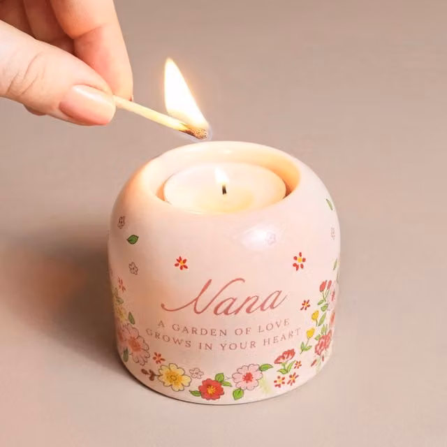Lisa Angel Pink Ceramic Nana Meaningful Word Tealight Candle Holder