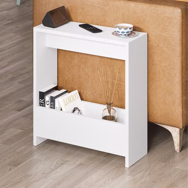 Decortie Simpi Modern 2-Tier Side Table in White – 1