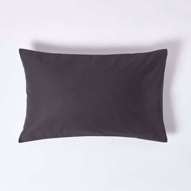 Homescapes 1000 Thread Count Egyptian Combed Cotton Housewife Pillowcase, Grey, W: 74 cm, D: 48 cm
