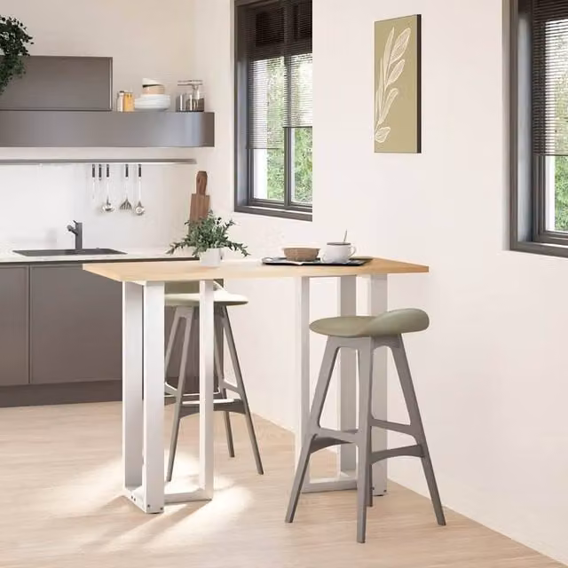 Berkfield T-Shaped Steel Bar Table Legs, 2 Pieces, White, W: 40 cm, D: 35 cm, H: 100-101 cm