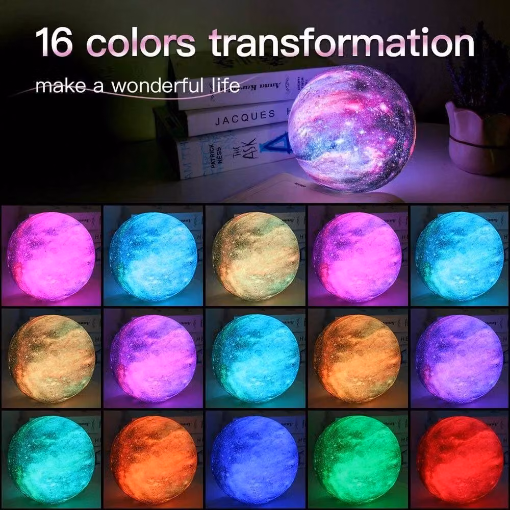 SPETLEK 16-Colour LED Galaxy Moon Lamp with Remote and Stand in Multicolour – 2