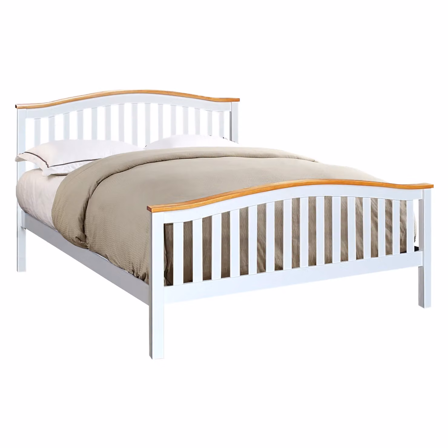 Comfy Living Ltd Solid Pine Curved Bed Frame in White, Double Size 140 x 200 cm – 2