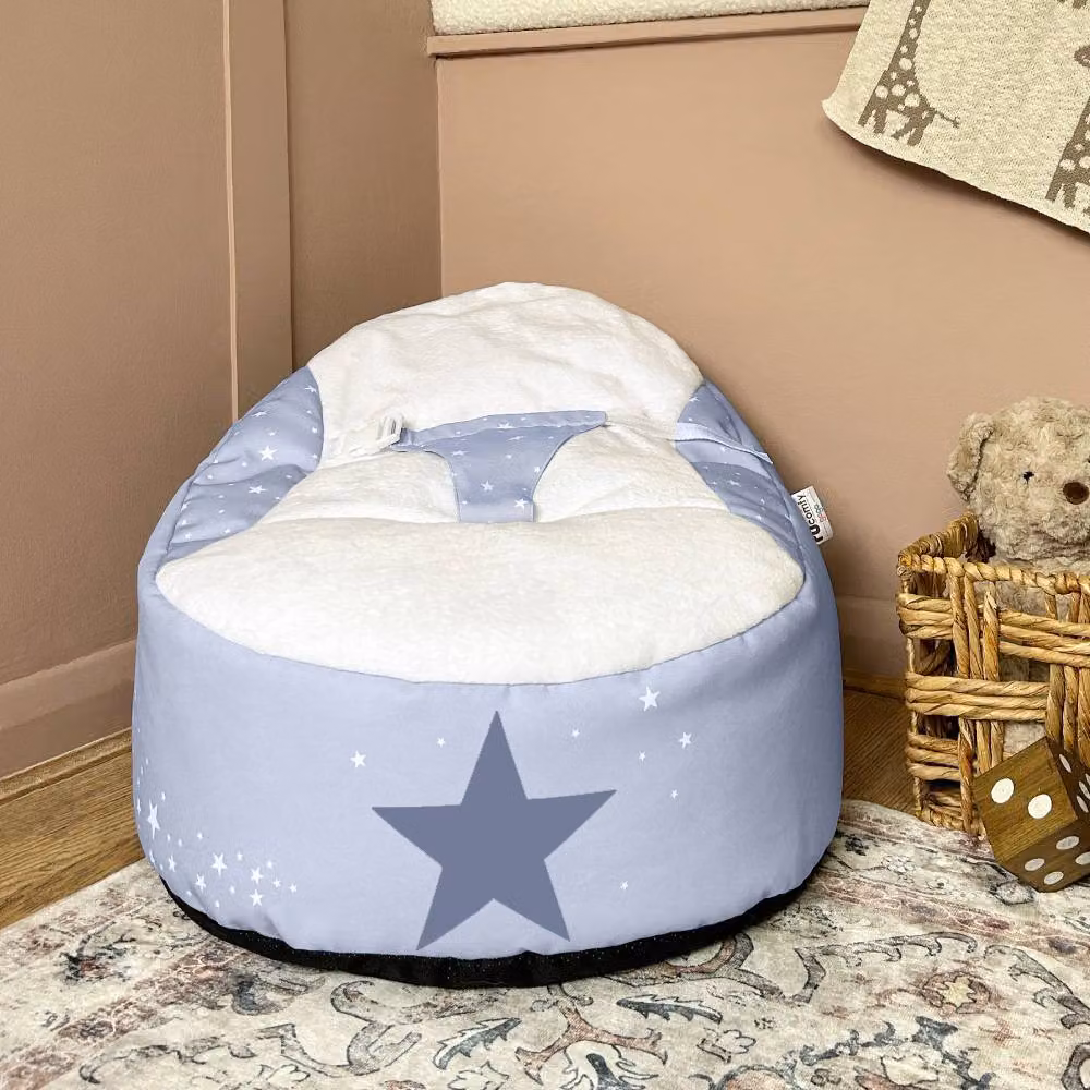 rucomfy Wish Upon a Star Gaga Baby Bean Bag Soft Newborn Seat in Pale Blue – 2