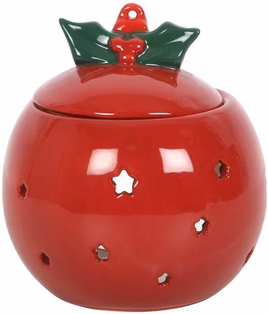 Something Different Red Ceramic Bauble Oil Burner for Tealights – 1