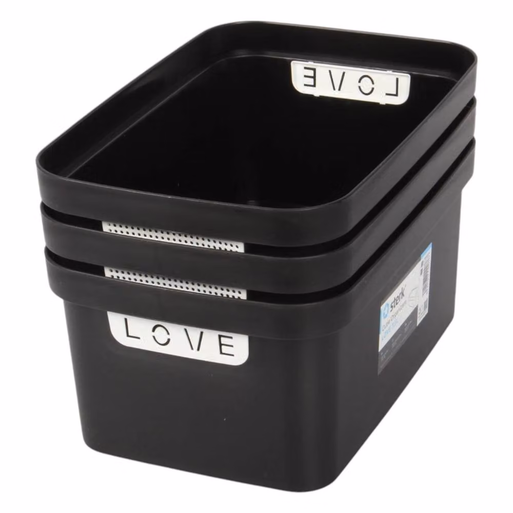 NESTLUNE Black 7.5L Plastic Storage Box with Lid – 5