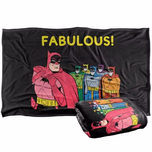 Warner Bros. Batman Super Soft Fleece Throw Blanket, Multicolour, W: 91.44 cm x L: 147 cm – 1