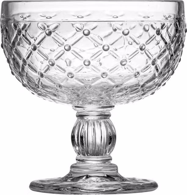 Orsina Knit Transparent Glass Sundae Dessert Bowl, 265ml