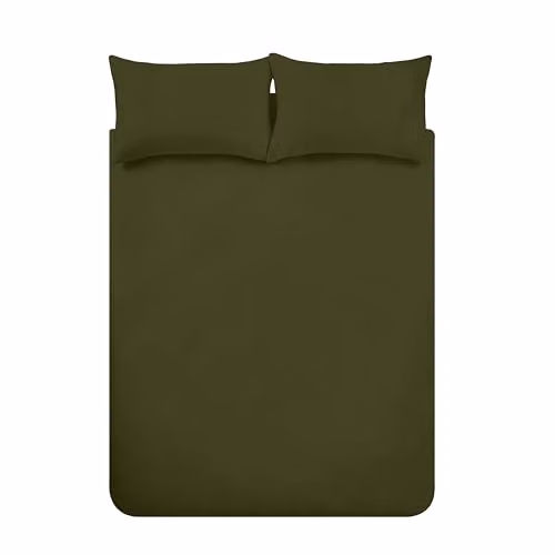 Catherine Lansfield Brushed Cotton Flannelette Duvet Cover and Pillowcase Set, Green, 200 x 200 cm – 3