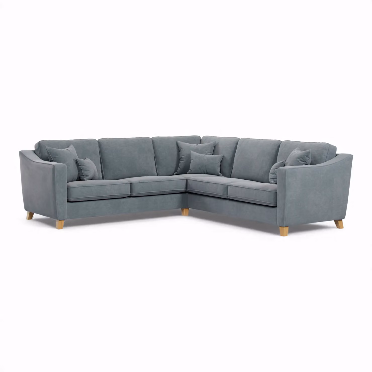 The Great Sofa Company Jackson Large L-Shape Corner Sofa in Blue Chenille Fabric – 2