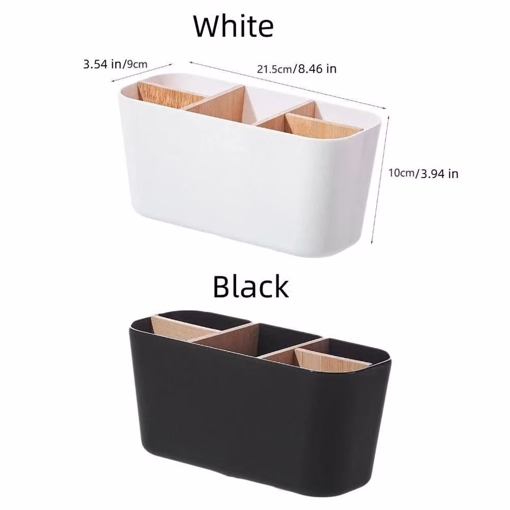 KORVIXA Black 5-Slot Multi-Compartment Desktop Storage Box – 2