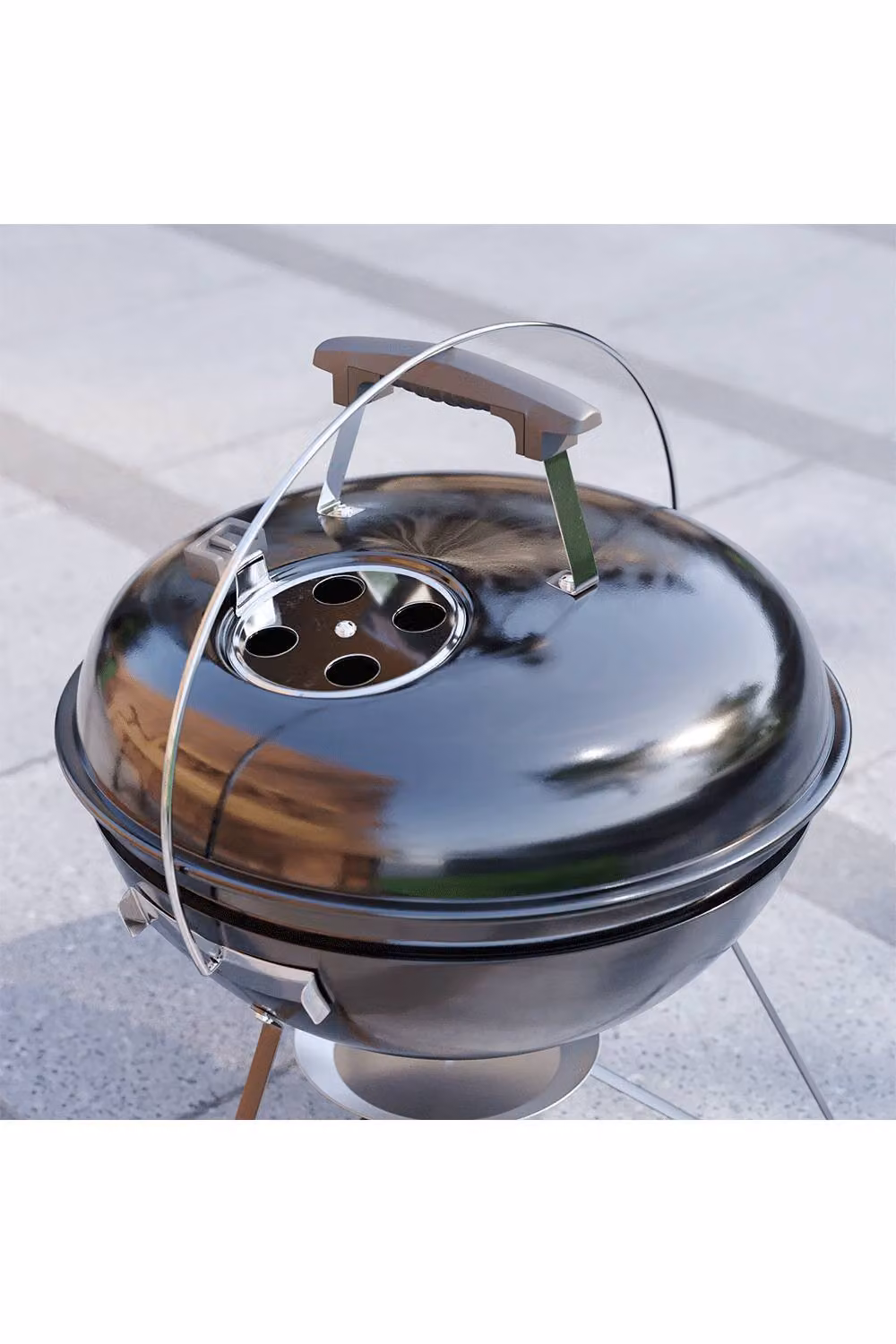 Vida Kansas Black Charcoal Kettle BBQ Grill with Wheels – 3