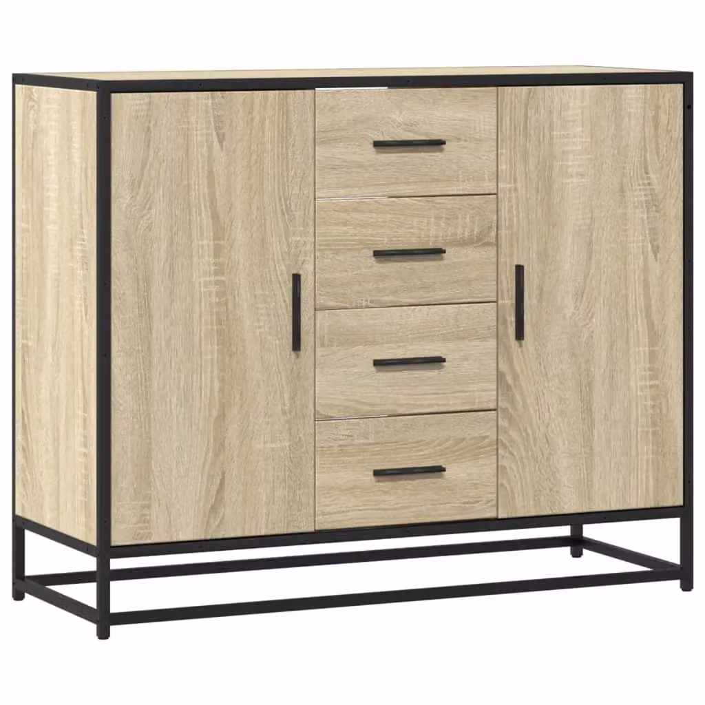 Berkfield Home Sonoma Oak Sideboard in Brown, W/D/H: 92 x 35 x 76 cm – 2