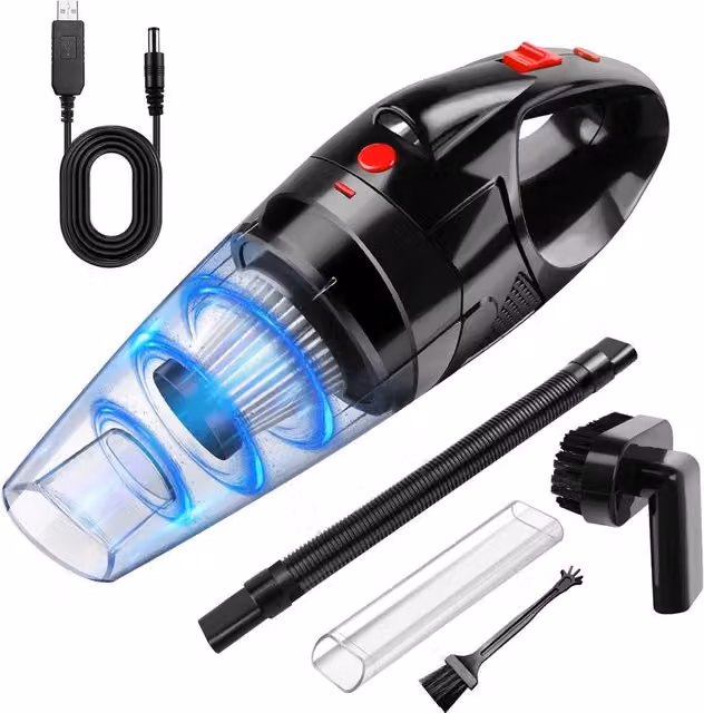 VOGREX Cordless Handheld Wet Dry Vacuum Cleaner in Black with 60kPa Suction for Car and Home Use – 1