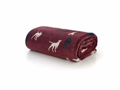 The Lyndon Company Hounds Fleece Throw Blanket, Red, W/D/H: 140 x 180 cm