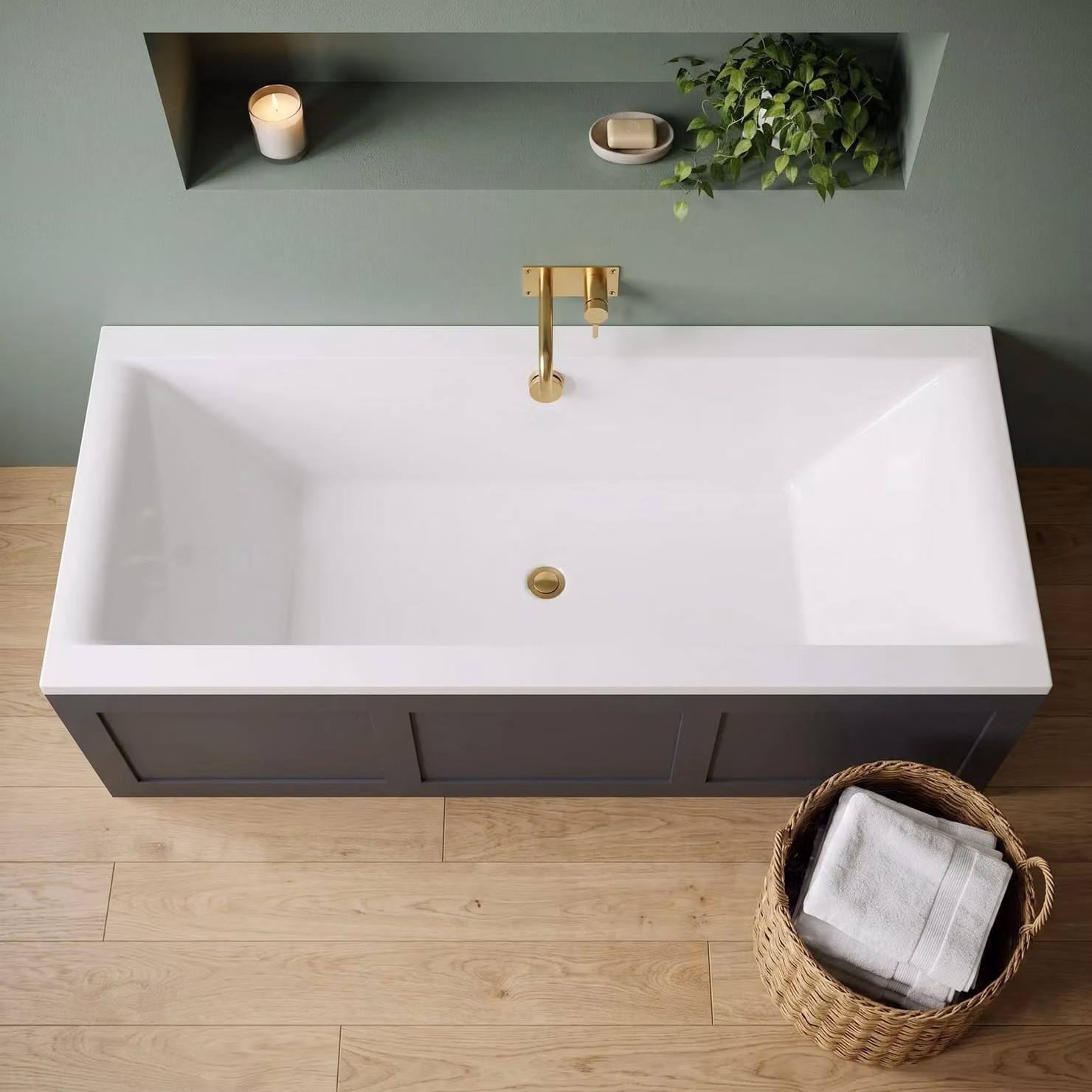 Balterley Modern Rectangular Double Ended Straight Shower Bath, White, W: 170 cm, D: 75 cm – 2
