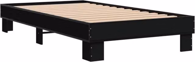 Berkfield Home Durable Bed Frame in Black, W/D/H: 90 x 200 cm