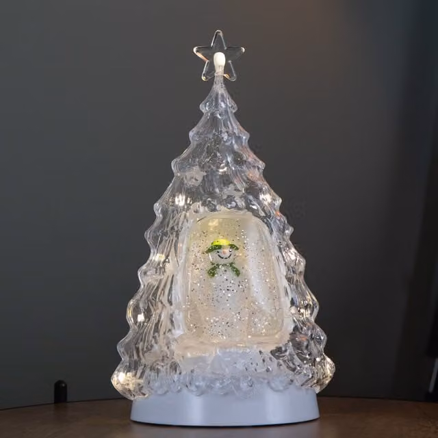 Samuel Alexander The Snowman Battery Operated Light Up Christmas Tree Water Spinner with LEDs, Height: 33 cm – 1