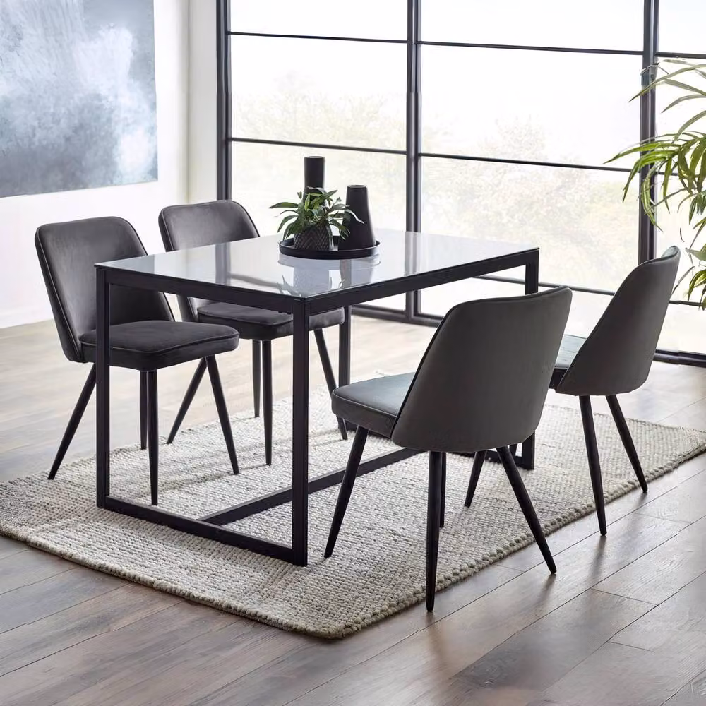 Cheshire Kingsley Set of 2 Elegant Grey Velvet Dining Chairs – 4