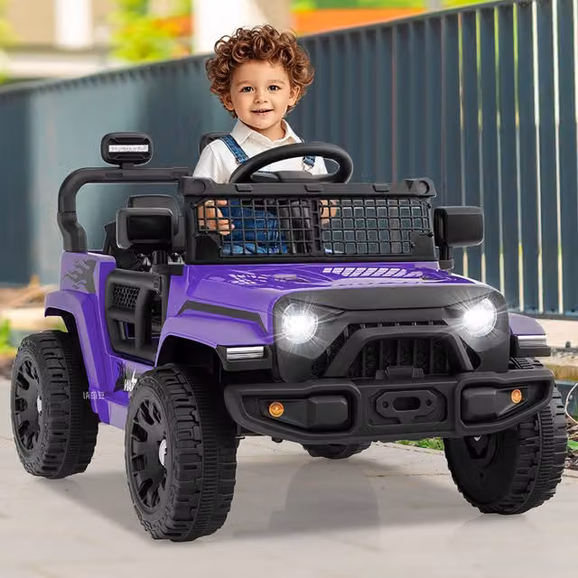 Costway Electric Ride On Truck Car with Light and Sound in Purple