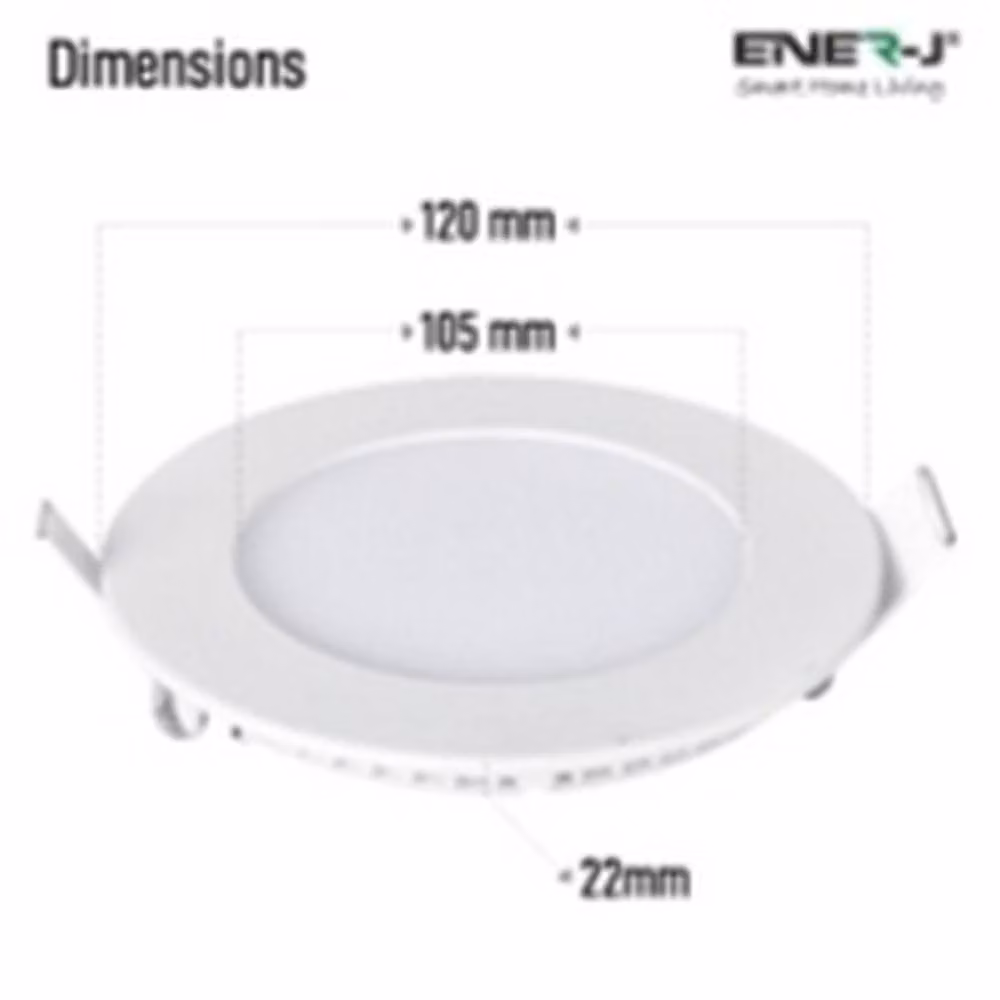 ENER-J 6W Round Recessed LED Mini Panel, White, 240V – 2