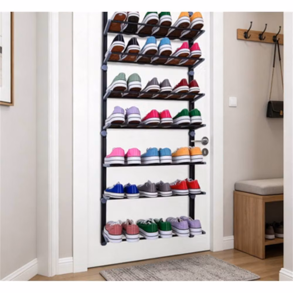Nordara 8 Tier Foldable Non-Slip Metal Hanging Shoe Organiser, Black, W/D/H: 100 x 100 cm – 2