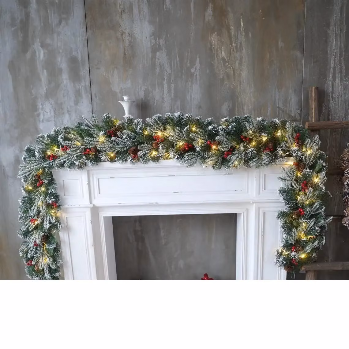 AKA 9ft Rustic Spruce Christmas Garland in Green – 2