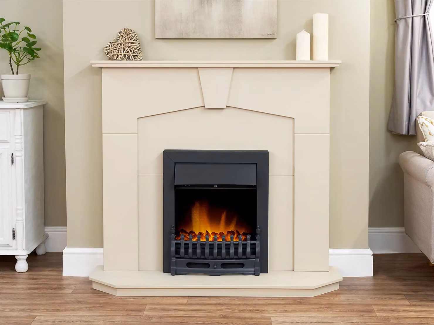 Adam Fires & Fireplaces Blenheim Black Electric Floor Standing Fire – 2