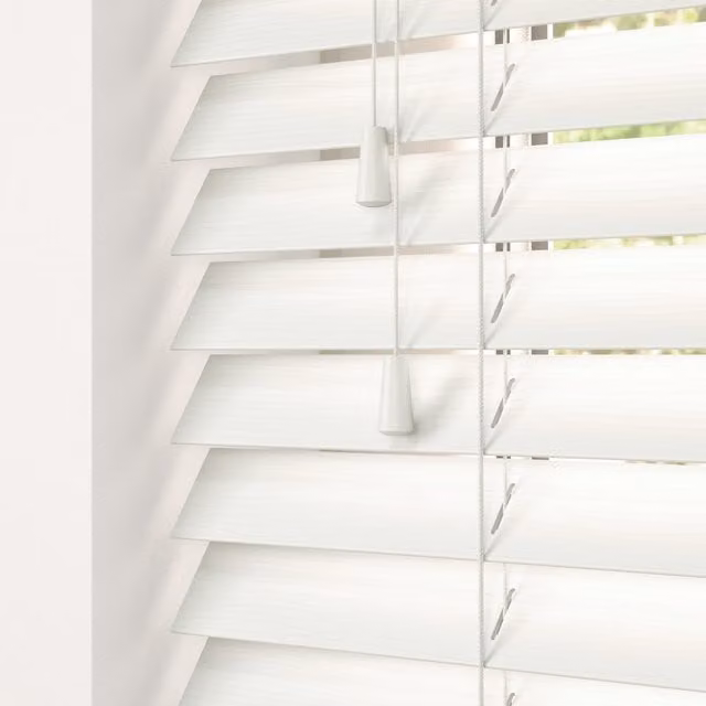 Terrys Alina Fine Grain 50mm Fauxwood Made To Measure Venetian Blinds in White
