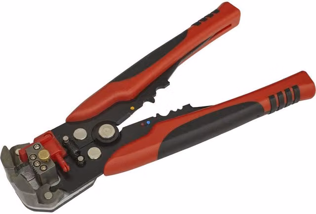 Loops Heavy Duty Automatic Wire Stripping Tool with Steel Jaws, Red, for 0.2mm to 6mm² Cables