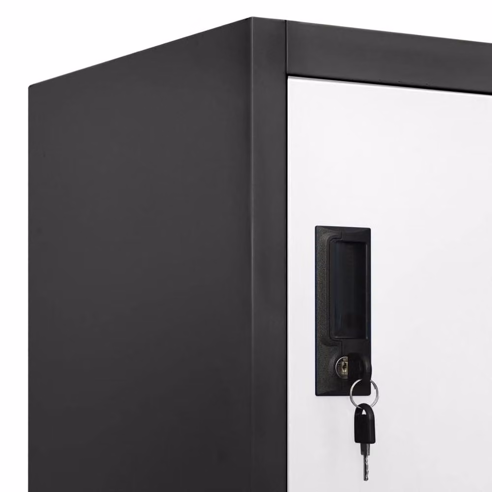 Berkfield Home Steel Locker Cabinet in Anthracite and White, W/D/H: 90 x 45 x 180 cm – 4