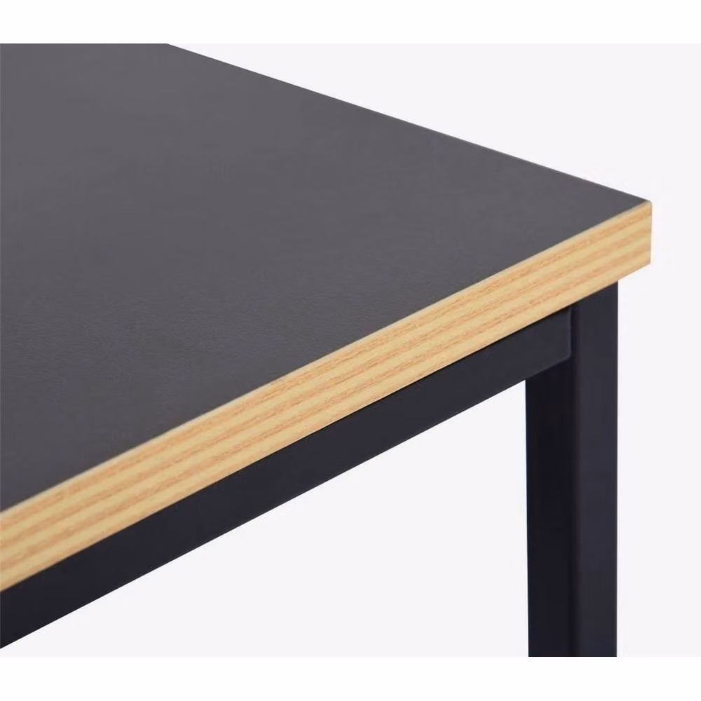 VOGREX 3-Piece Nesting Coffee Table Set with Black Metal Industrial Frame and Brown Wood Tops – 4