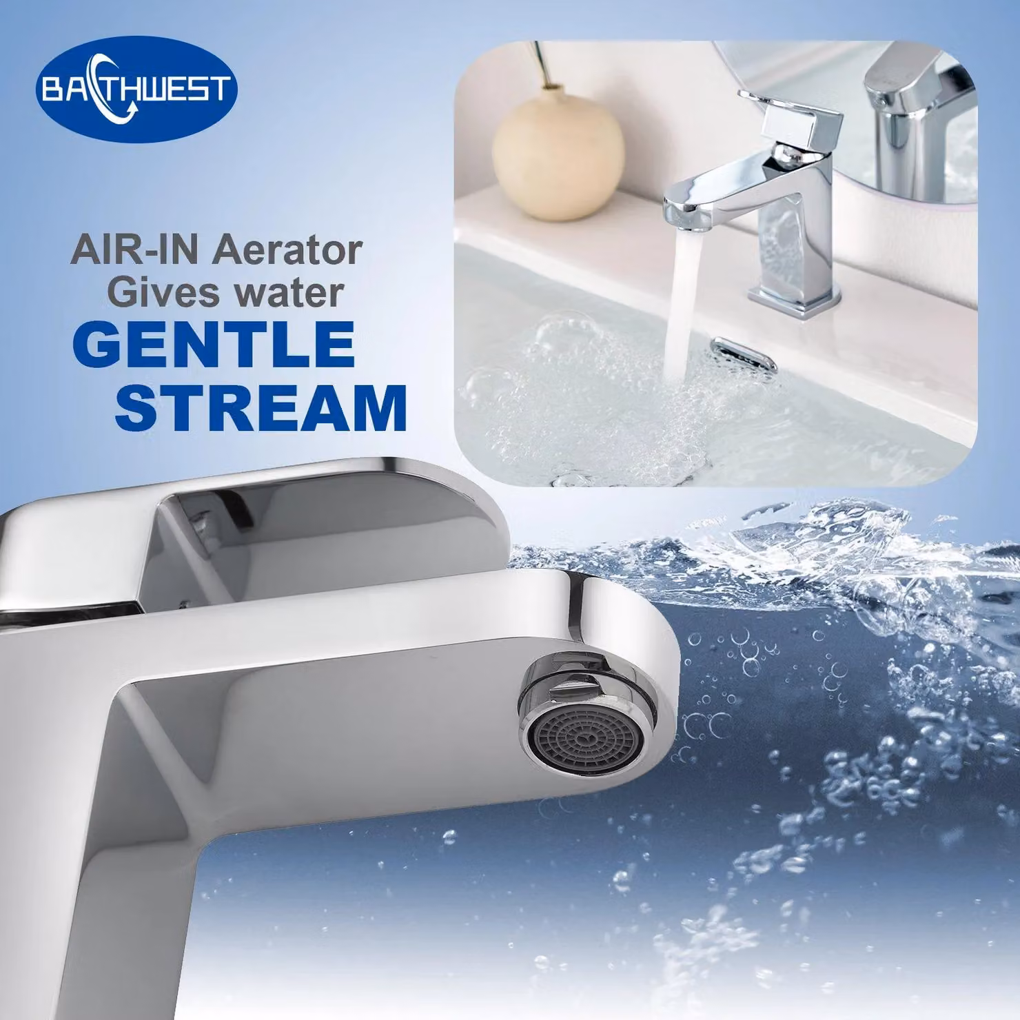BATHWEST Single Lever Monoblock Basin Mixer Tap in Silver Chrome – 2
