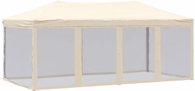 Berkfield Home Folding Party Tent with Sidewalls in Beige, W: 6 m, D: 3 m, H: 3 m – 1