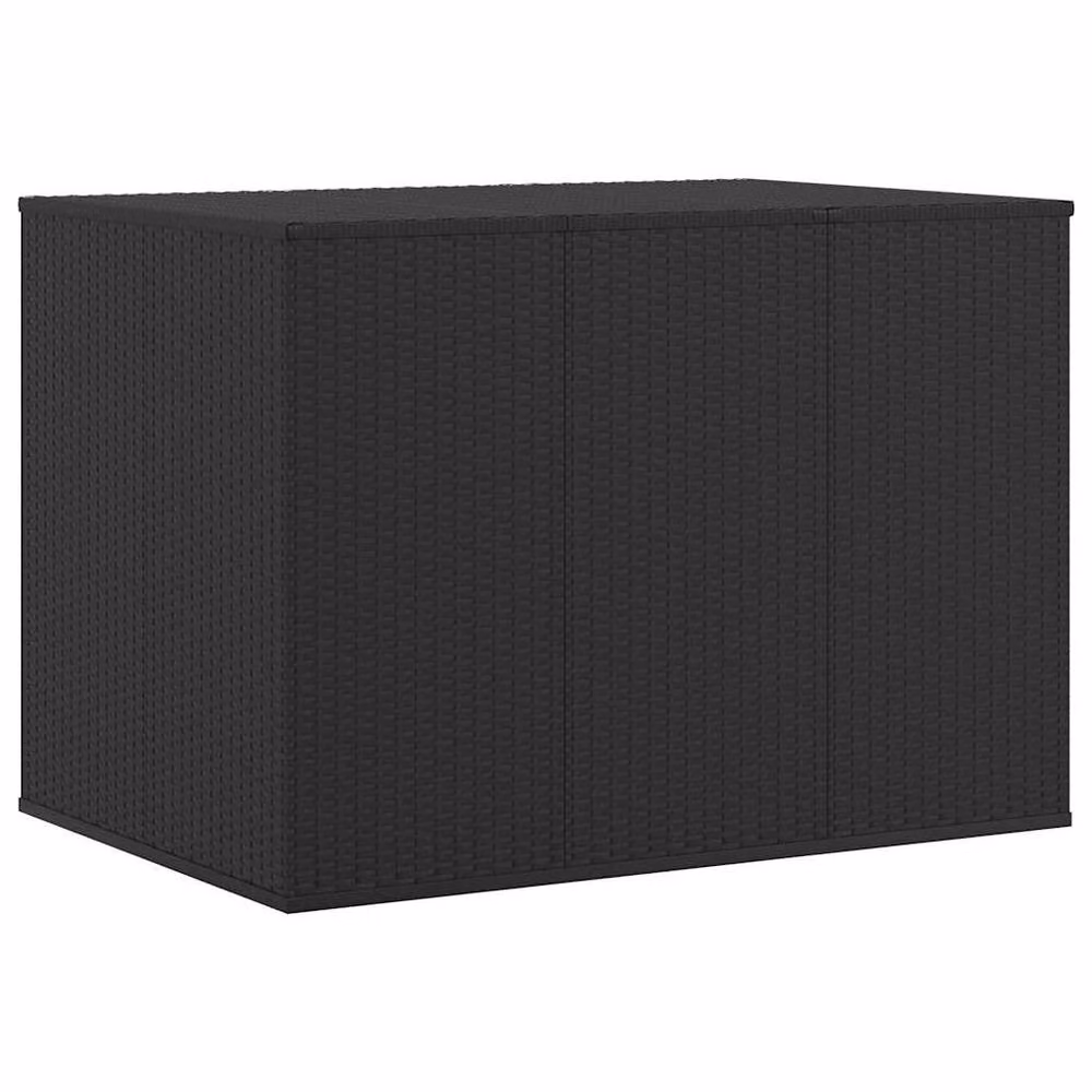 Berkfield Home Durable PE Rattan Garden Cushion Box in Black, W/D/H: 145 x 100 x 103 cm – 2
