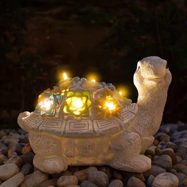 ILFD Group Ltd Solar Turtle Garden Ornament, Grey, 6 Pack