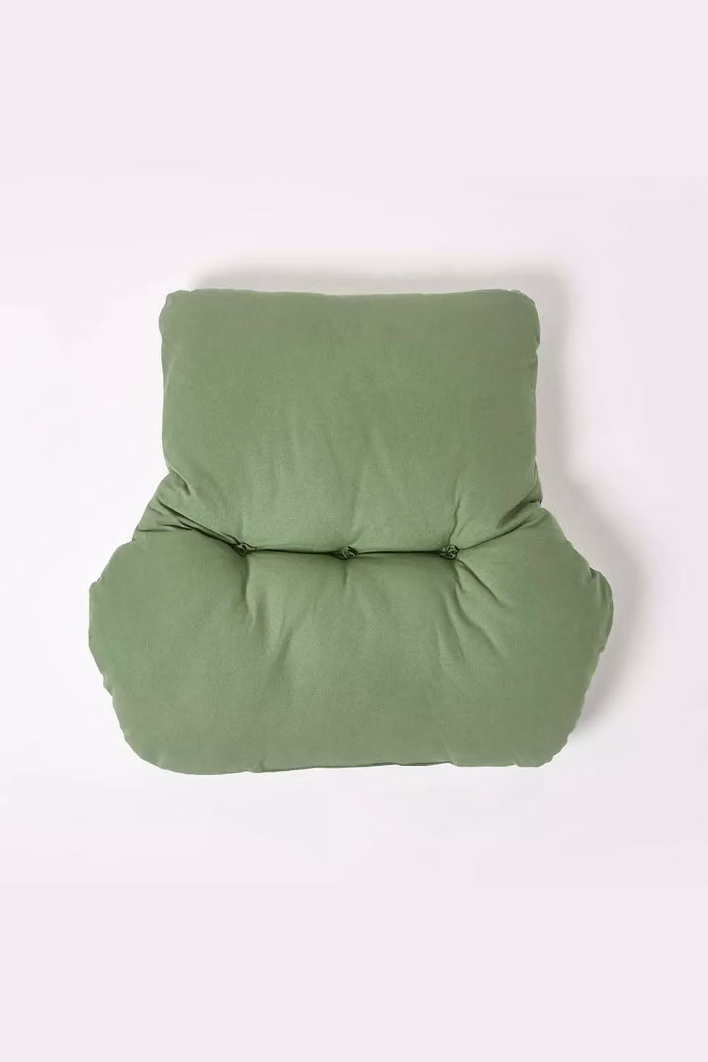 Homescapes Cotton Wedge Back Support Cushion in Dark Green and Yellow – 2