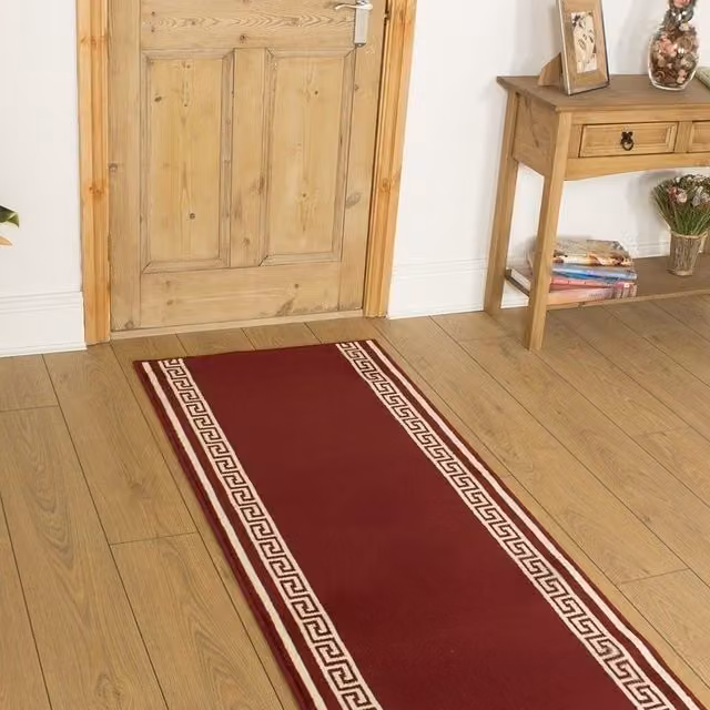runrug Red Key Hallway Runner Rug, W: 80 cm, L: 330 cm – 3