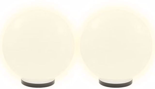 Berkfield Home Set of 4 White Spherical LED Bowl Lamps, Diameter: 40 cm – 1