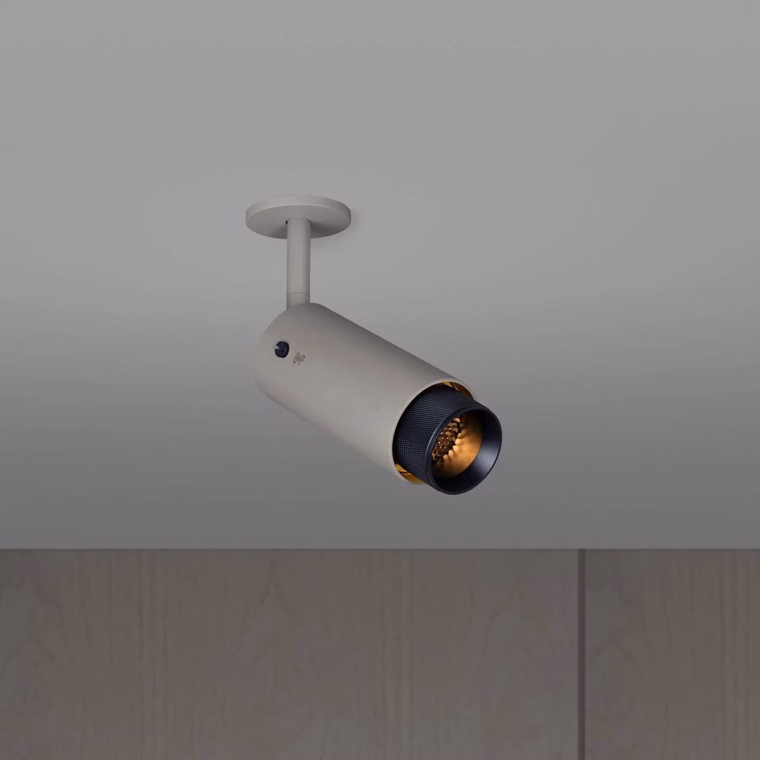 Buster + Punch Exhaust Spot Ceiling Light in Cross Knurl Stone and Grey