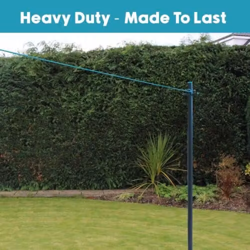 JVL Rotary Clothes Pole Post with 30m Washing Line and Ground Spike, Petrol Grey – 2